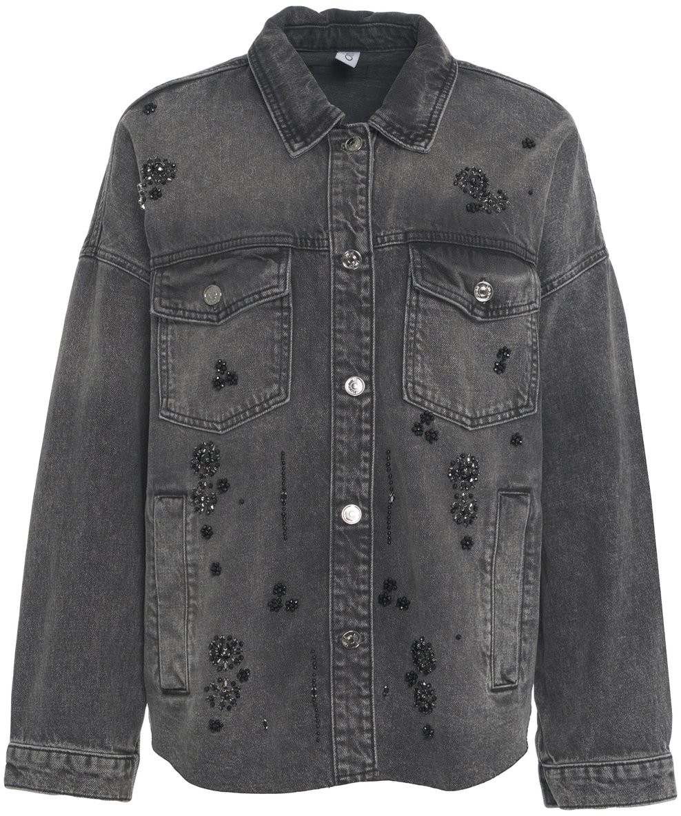 Liu Jo Giacca denim con strass Zwart