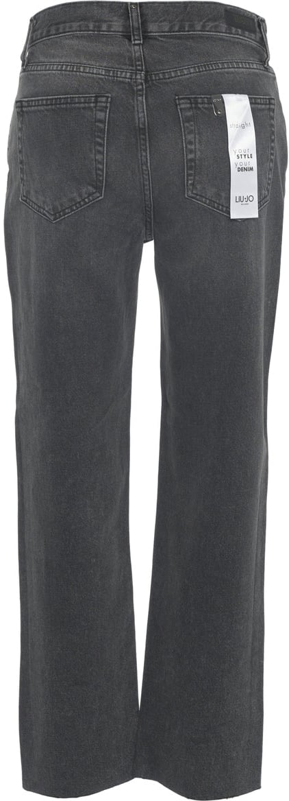 Liu Jo Straight leg jeans with rhinestones Zwart