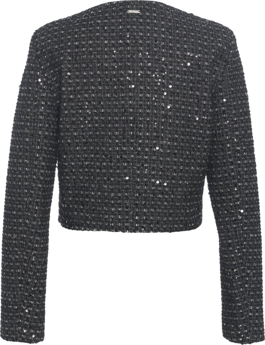 Liu Jo Cropped jacket with sequin application Zwart