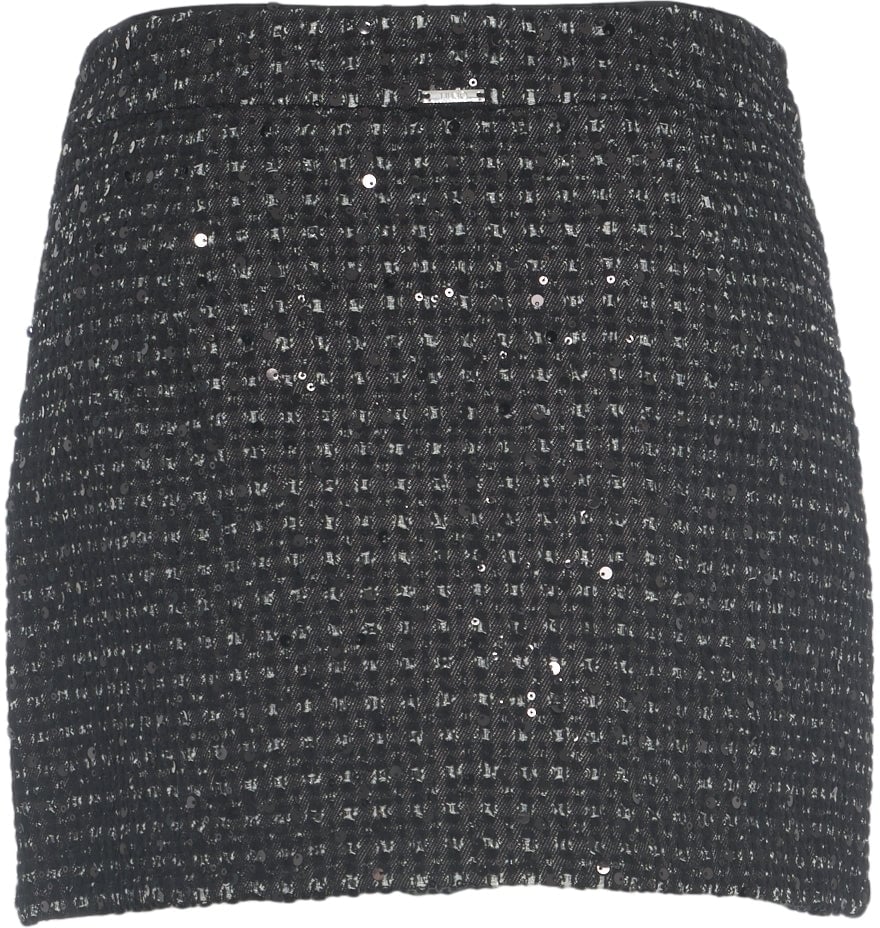 Liu Jo Bouclé mini skirt with sequins Zwart