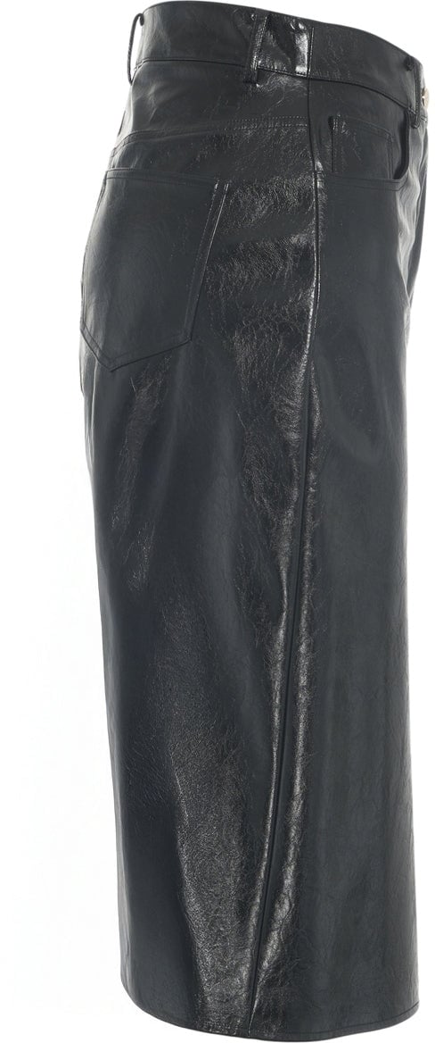 Liu Jo Faux leather midi skirt Zwart