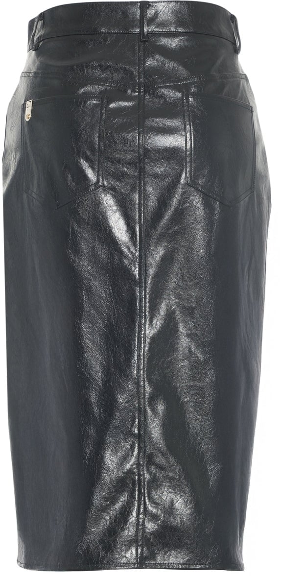 Liu Jo Faux leather midi skirt Zwart