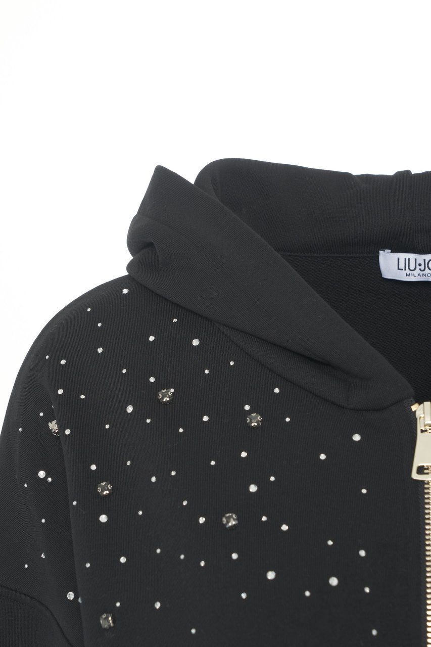 Liu Jo Hoodie with rhinestones Zwart