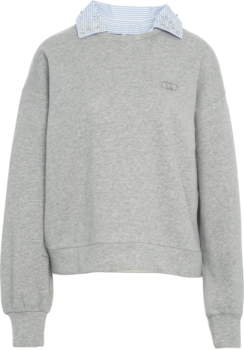 Liu Jo Sweatshirt with shirt collar Beige