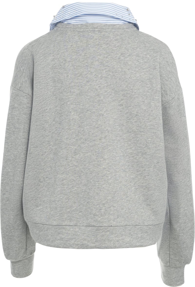 Liu Jo Sweatshirt with shirt collar Beige