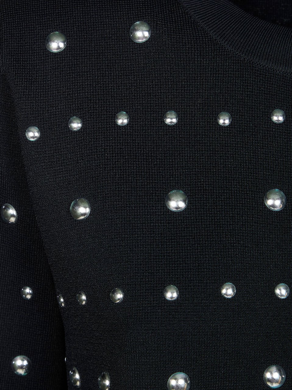 Liu Jo Black Studded Round Neck Cardigan Zwart