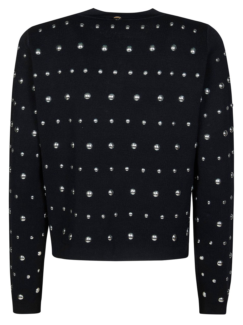 Liu Jo Black Studded Round Neck Cardigan Zwart