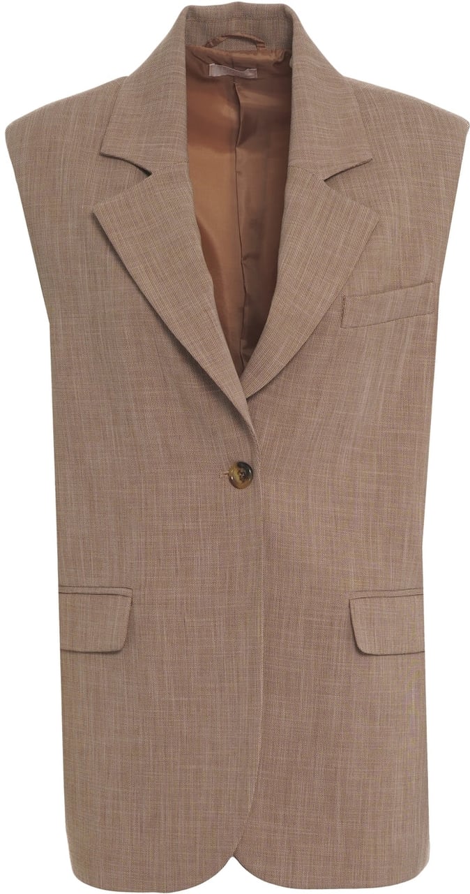 Liu Jo Oversize single-breasted vest Bruin