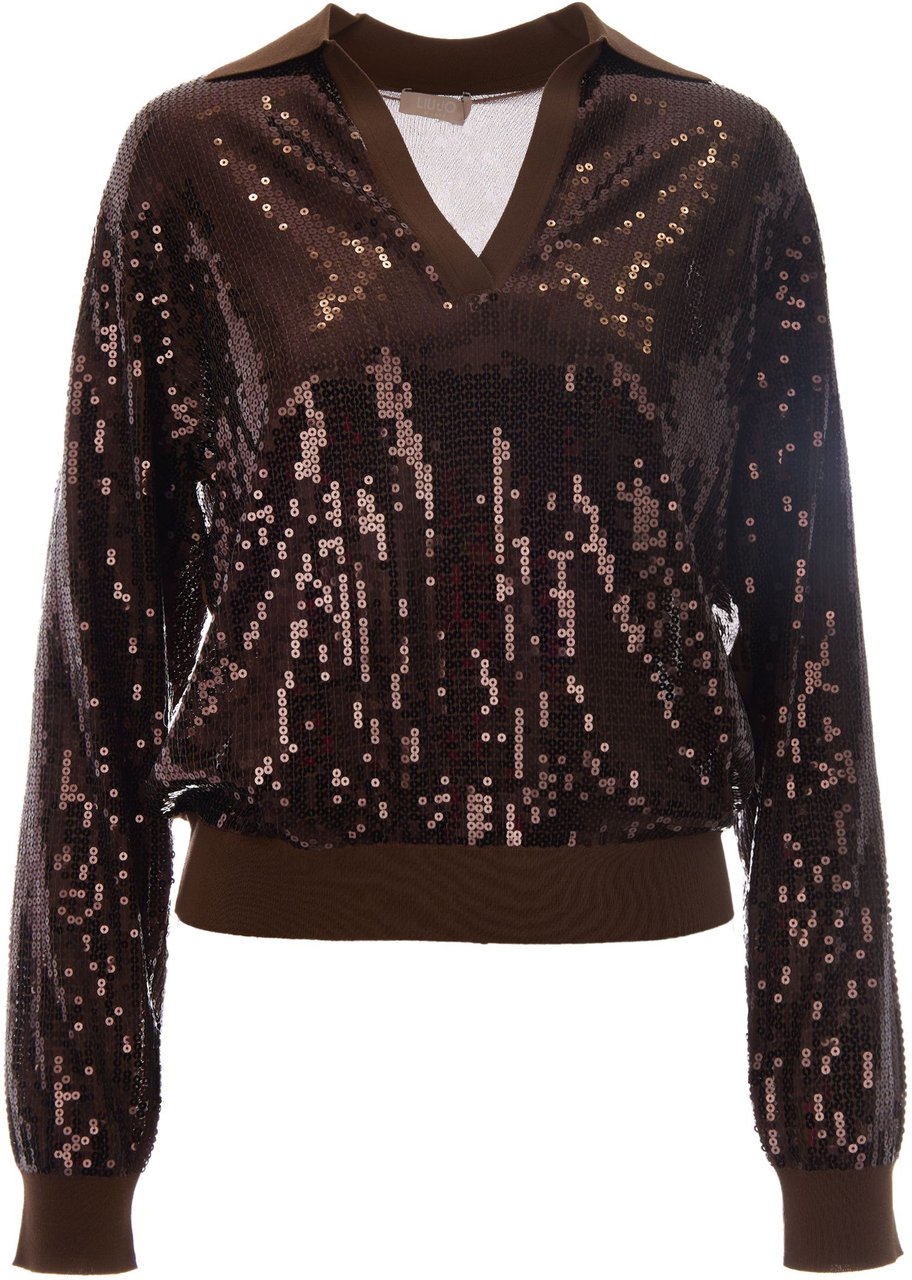 Liu Jo Top Biscotto Sequins Bruin