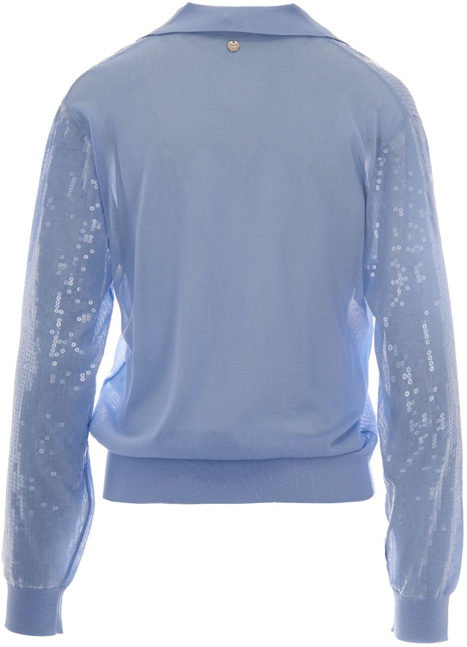 Liu Jo Top Blue Bell Sequins Lichtblauw