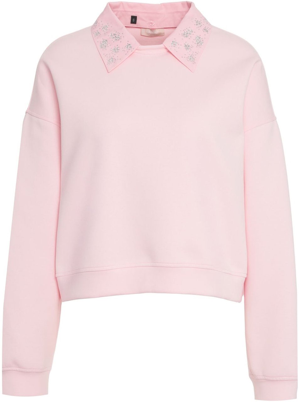 Liu Jo Sweatshirt with rhinestones Roze