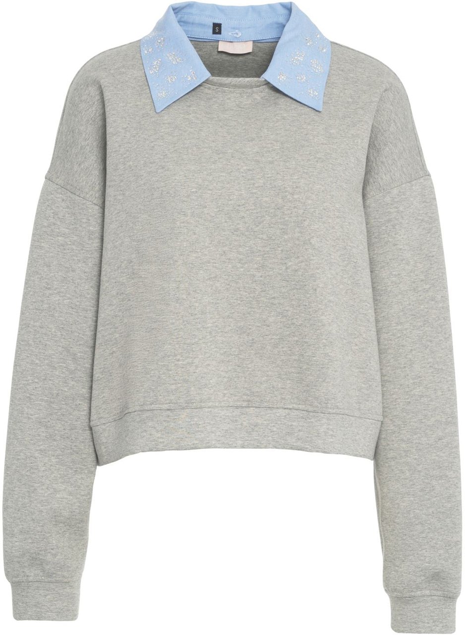 Liu Jo Sweatshirt with rhinestones Grijs