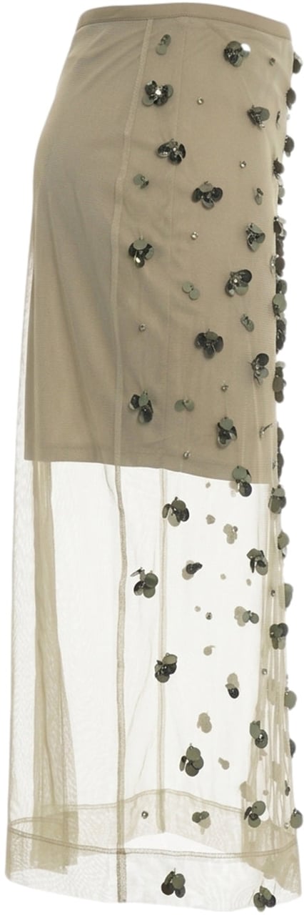 Liu Jo Tulle midi skirt with sequins Groen