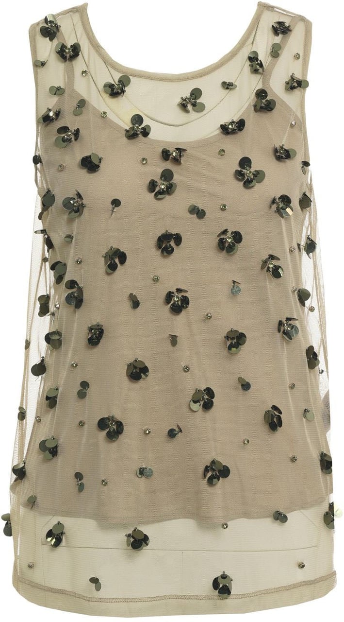 Liu Jo Tulle top with sequins Groen