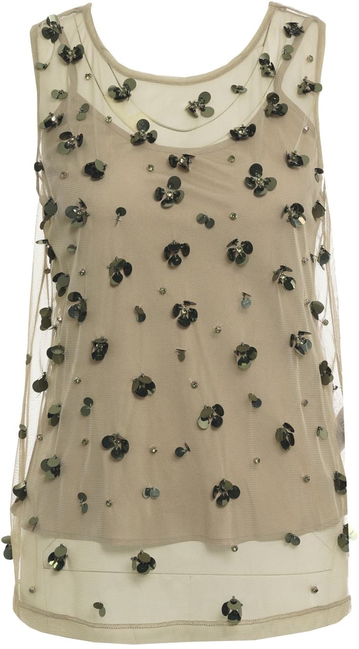 Liu Jo Tulle top with sequins Groen