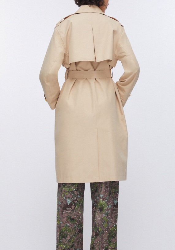 Liu Jo Beige Cotton Gabardine Trench Coat Neutraal