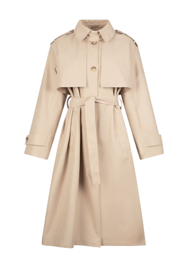 Liu Jo Beige Cotton Gabardine Trench Coat Neutraal