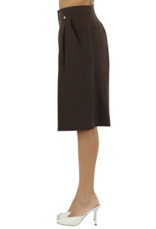 Liu Jo High-Waisted Tailored Bermuda Shorts In Linen Blend Zwart