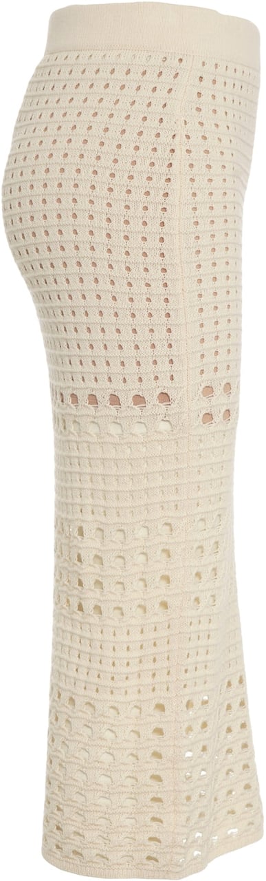Liu Jo Crochet knit midi skirt Beige