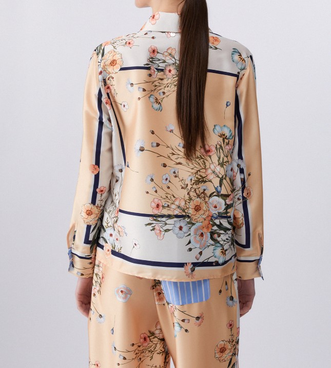 Liu Jo Printed Twill Shirt Classic Blouse Neutraal