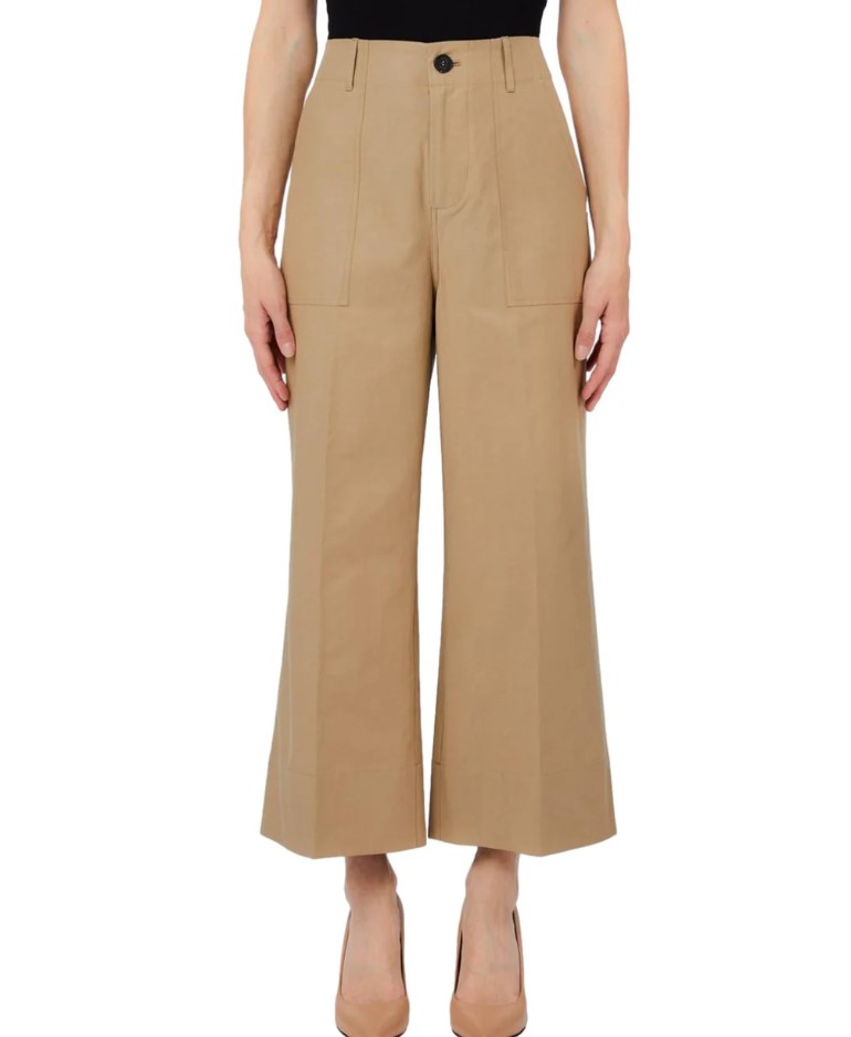 Liu Jo Wide-Leg Chino Trousers With Flap Pocket Design Neutraal