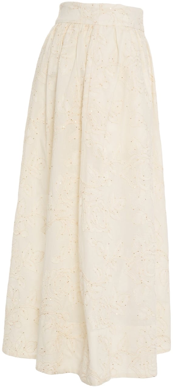 Liu Jo Midi skirt with embroidery Beige