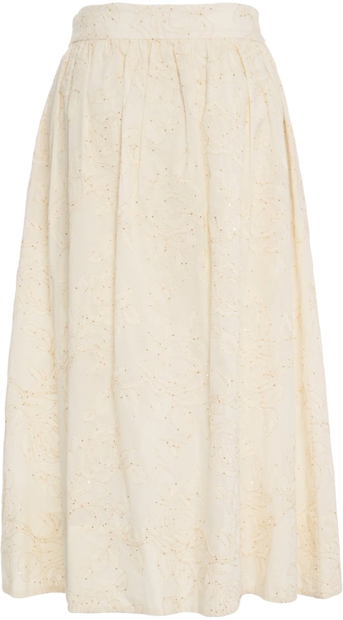 Liu Jo Midi skirt with embroidery Beige
