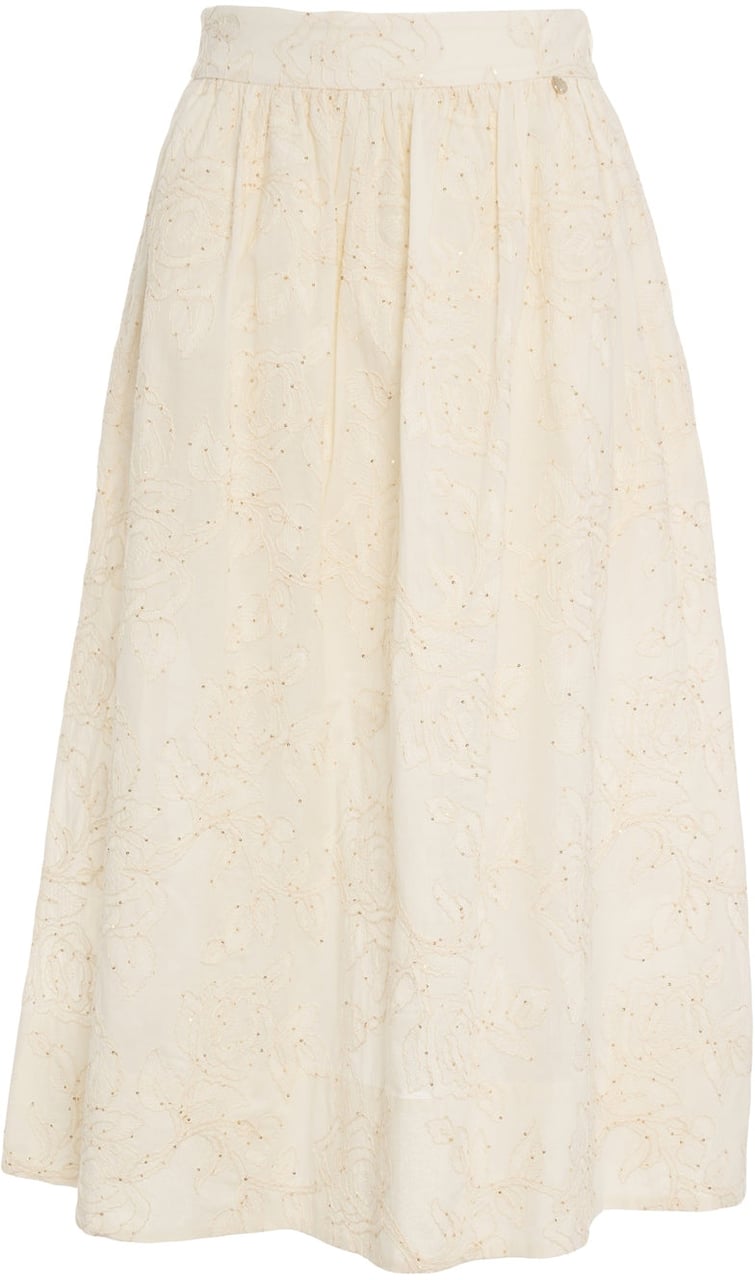 Liu Jo Midi skirt with embroidery Beige