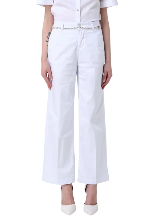 Liu Jo Flared High-Waisted Trousers With Jewel Belt Detail Wit
