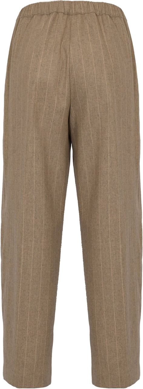 Liviana Conti Trousers Gessato Tortora Grijs