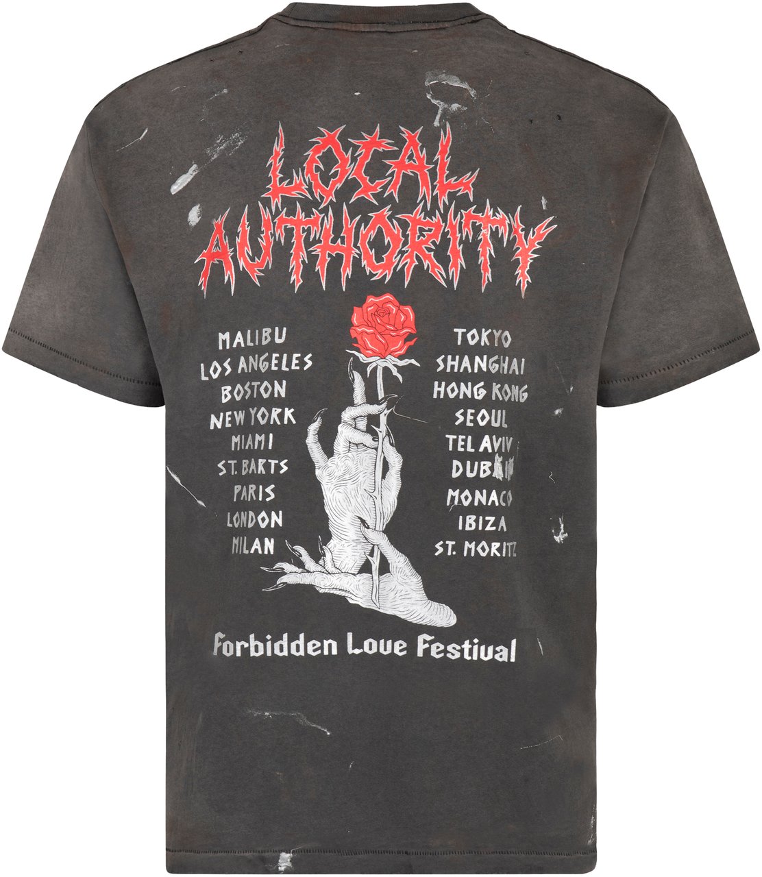 Local Authority Printed cotton T-shirt Zwart