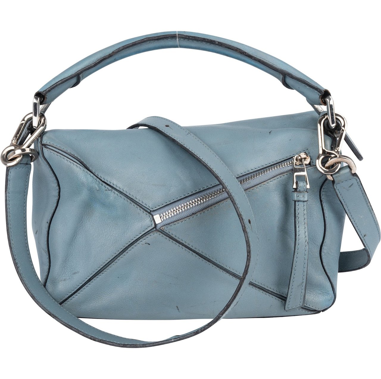 Loewe Loewe Blue Leather Puzzle Handbag Blauw