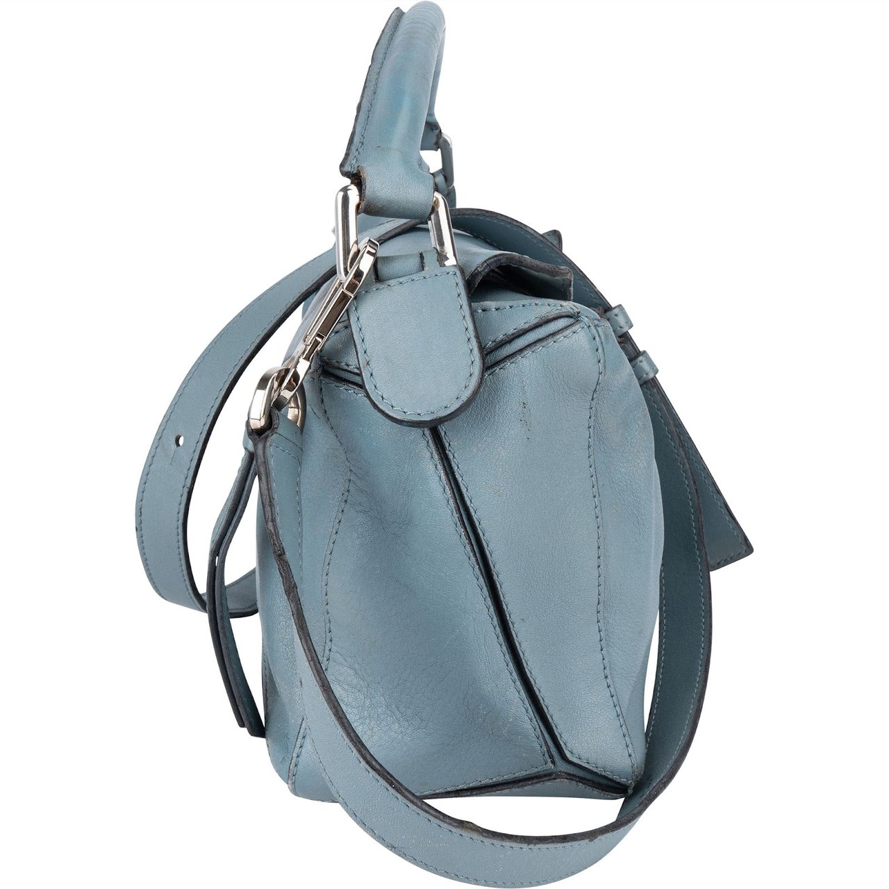 Loewe Loewe Blue Leather Puzzle Handbag Blauw