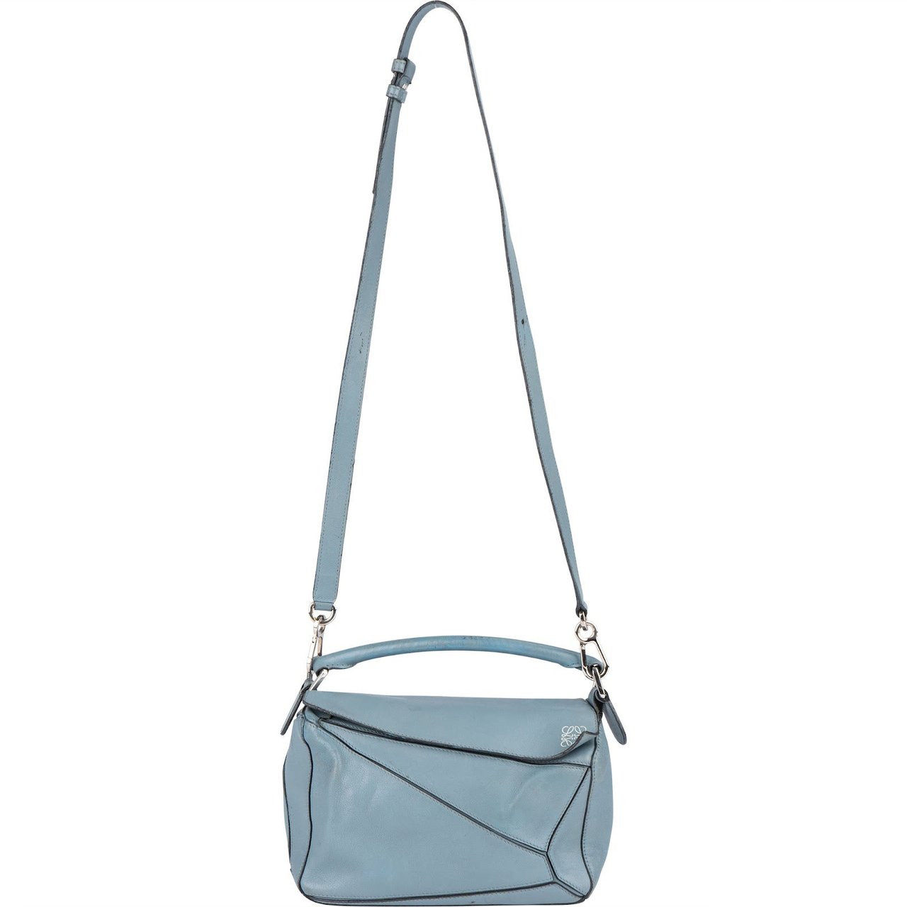 Loewe Blue Leather Puzzle Handbag Blauw