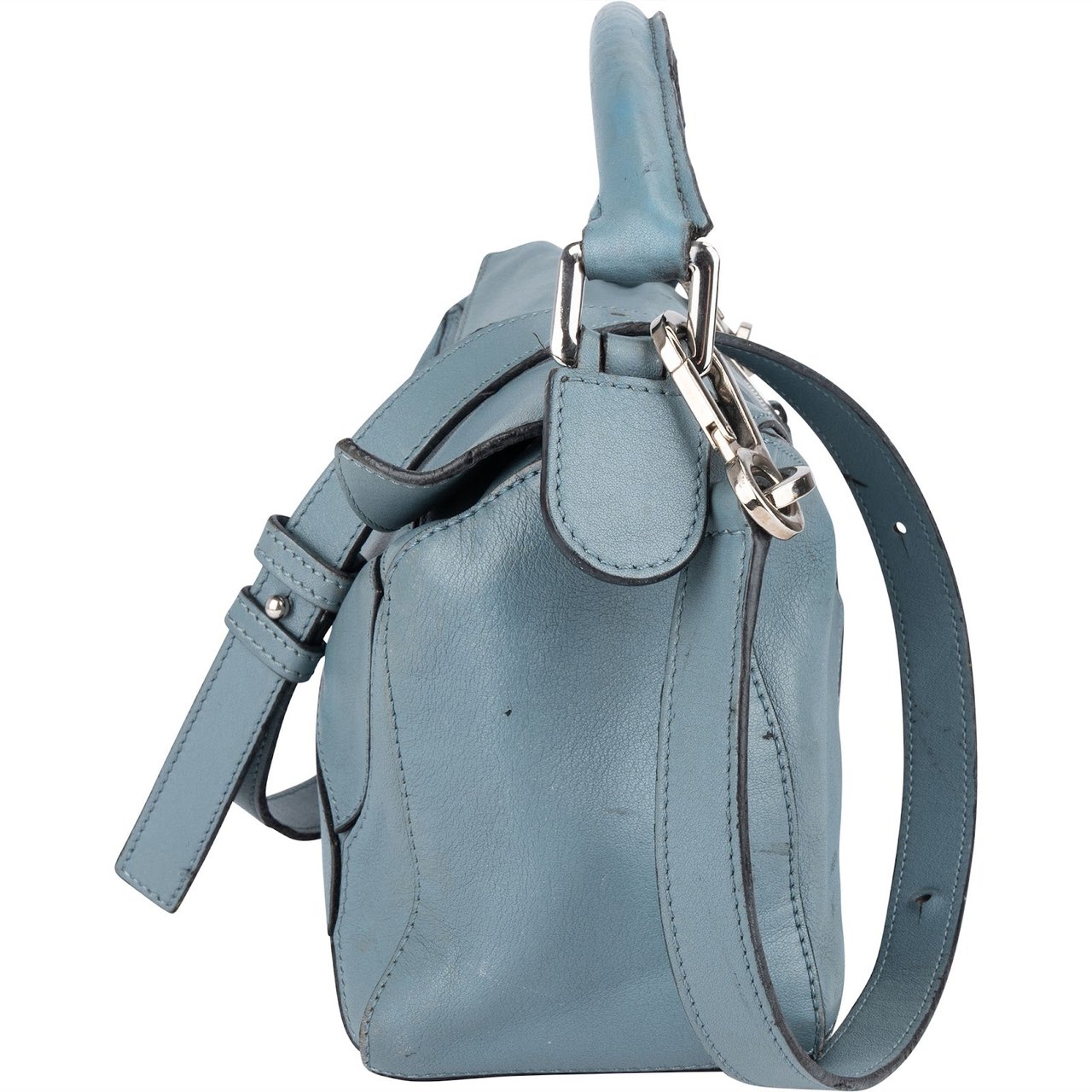 Loewe Loewe Blue Leather Puzzle Handbag Blauw