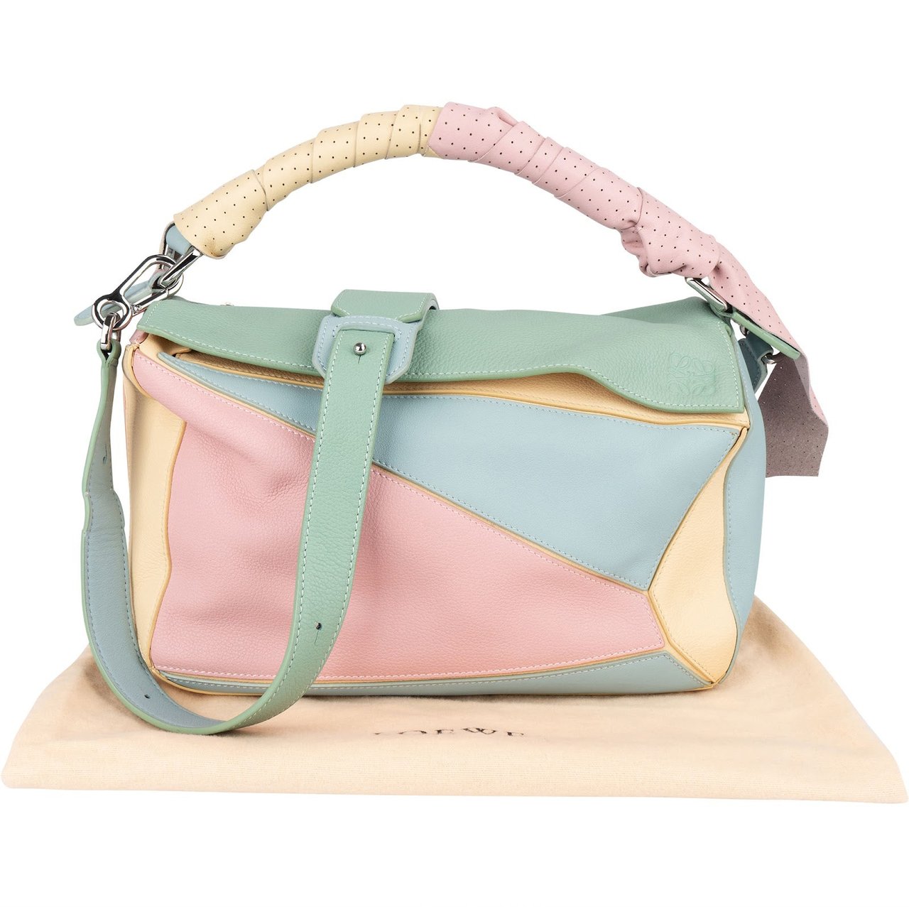 Loewe Loewe Multicolor Leather Puzzle Crossbody Handbag Divers