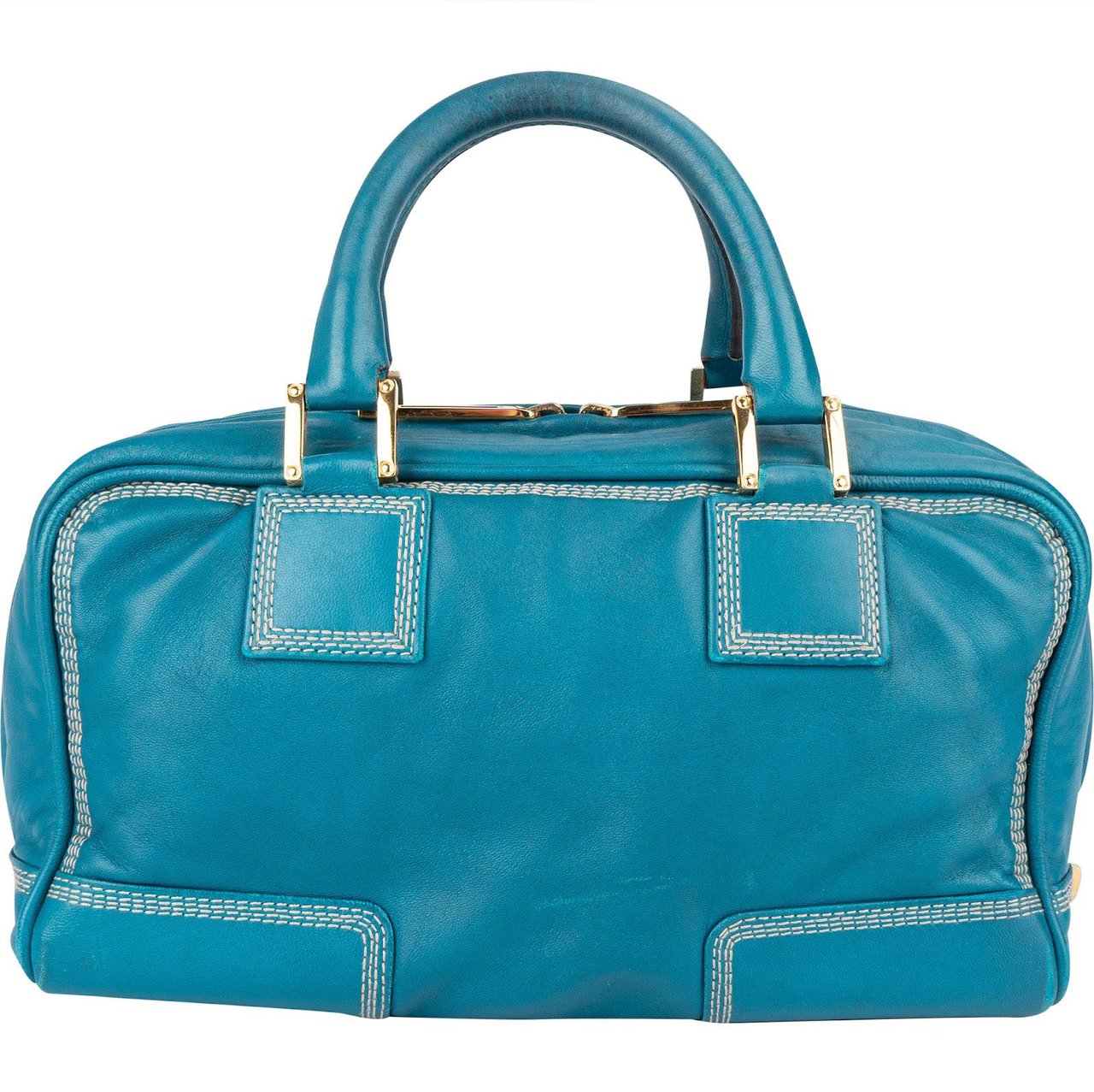 Loewe Loewe Blue Calfskin Leather Amazona Handbag Blauw