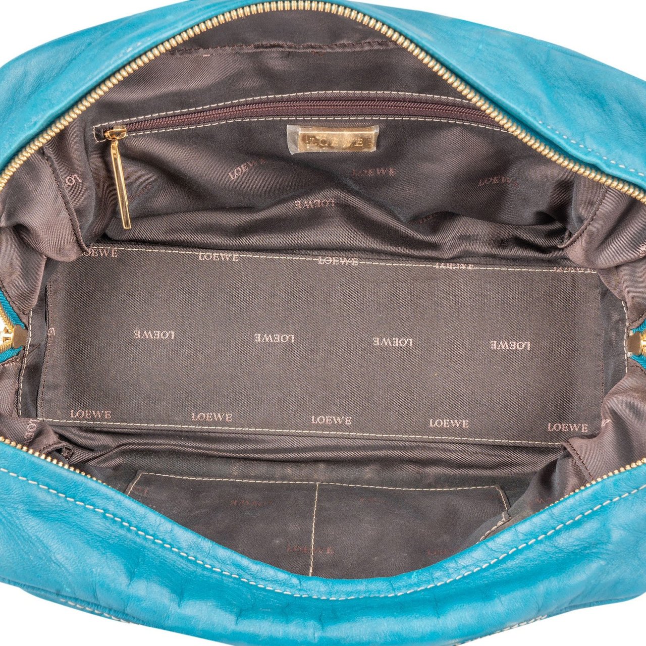 Loewe Loewe Blue Calfskin Leather Amazona Handbag Blauw