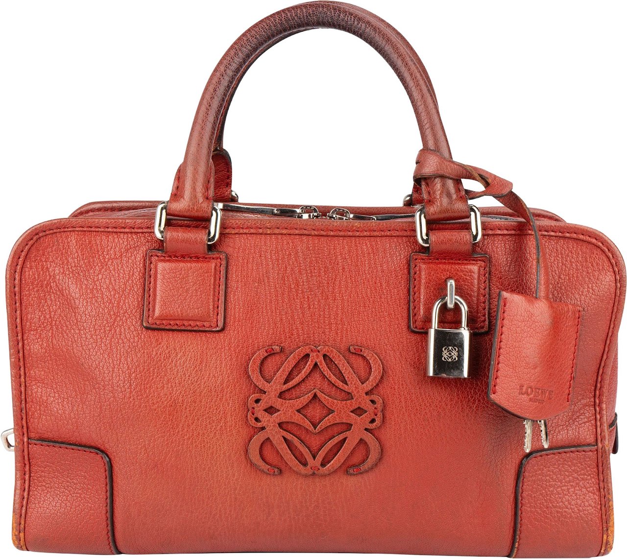 Loewe Loewe Red Leather Amazona Handbag Rood