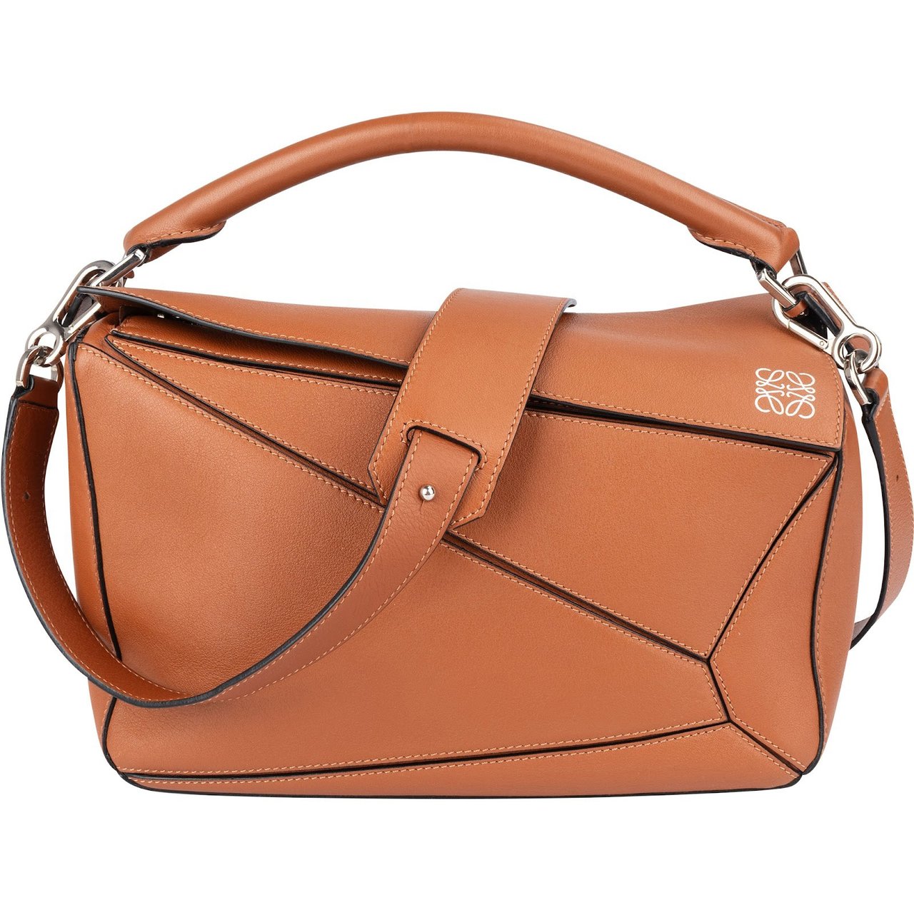 Loewe Brown Leather Puzzle Handbag Bruin