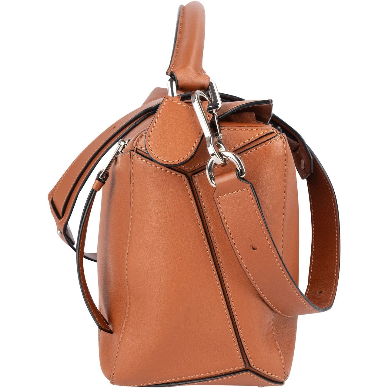 Loewe Brown Leather Puzzle Handbag Bruin
