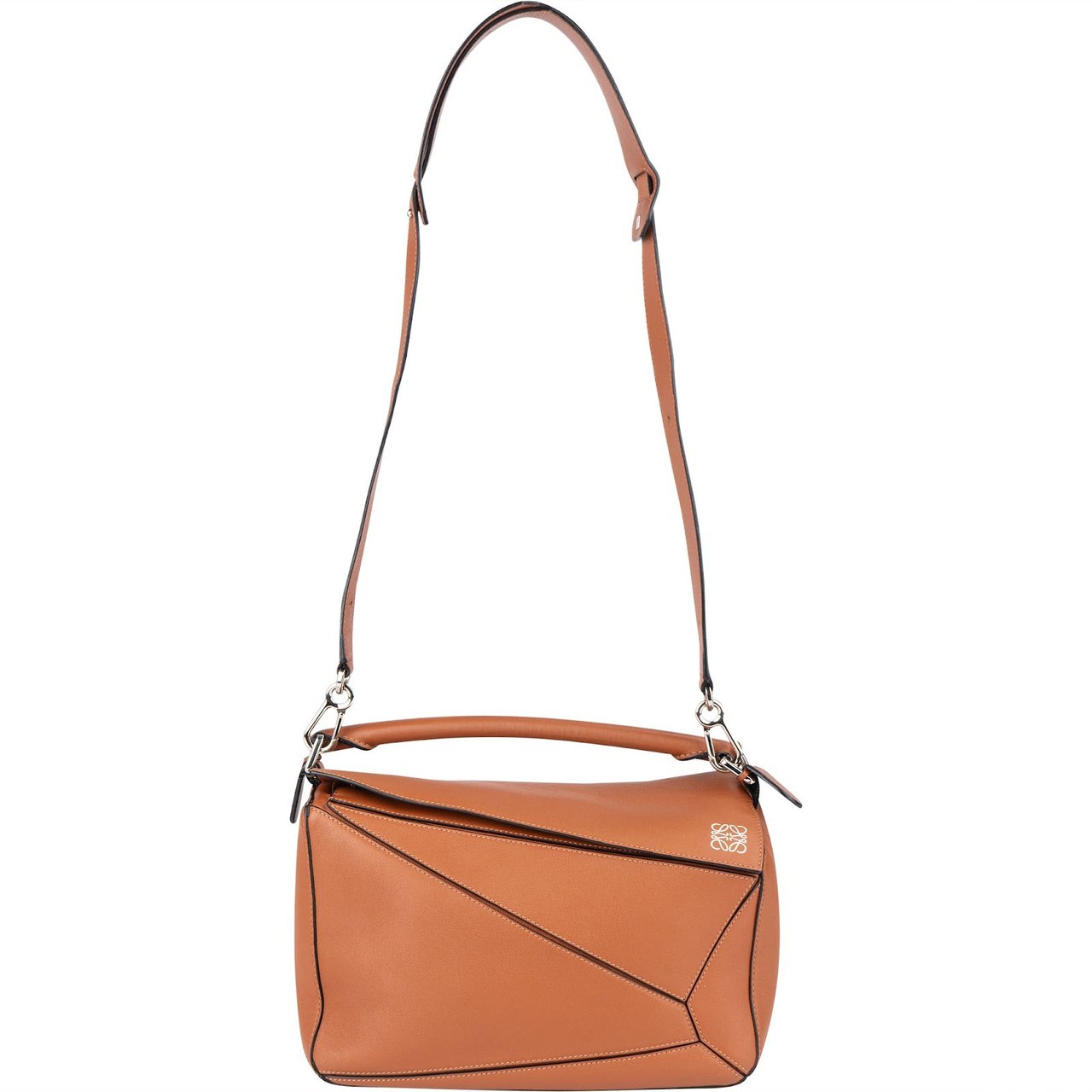 Loewe Brown Leather Puzzle Handbag Bruin