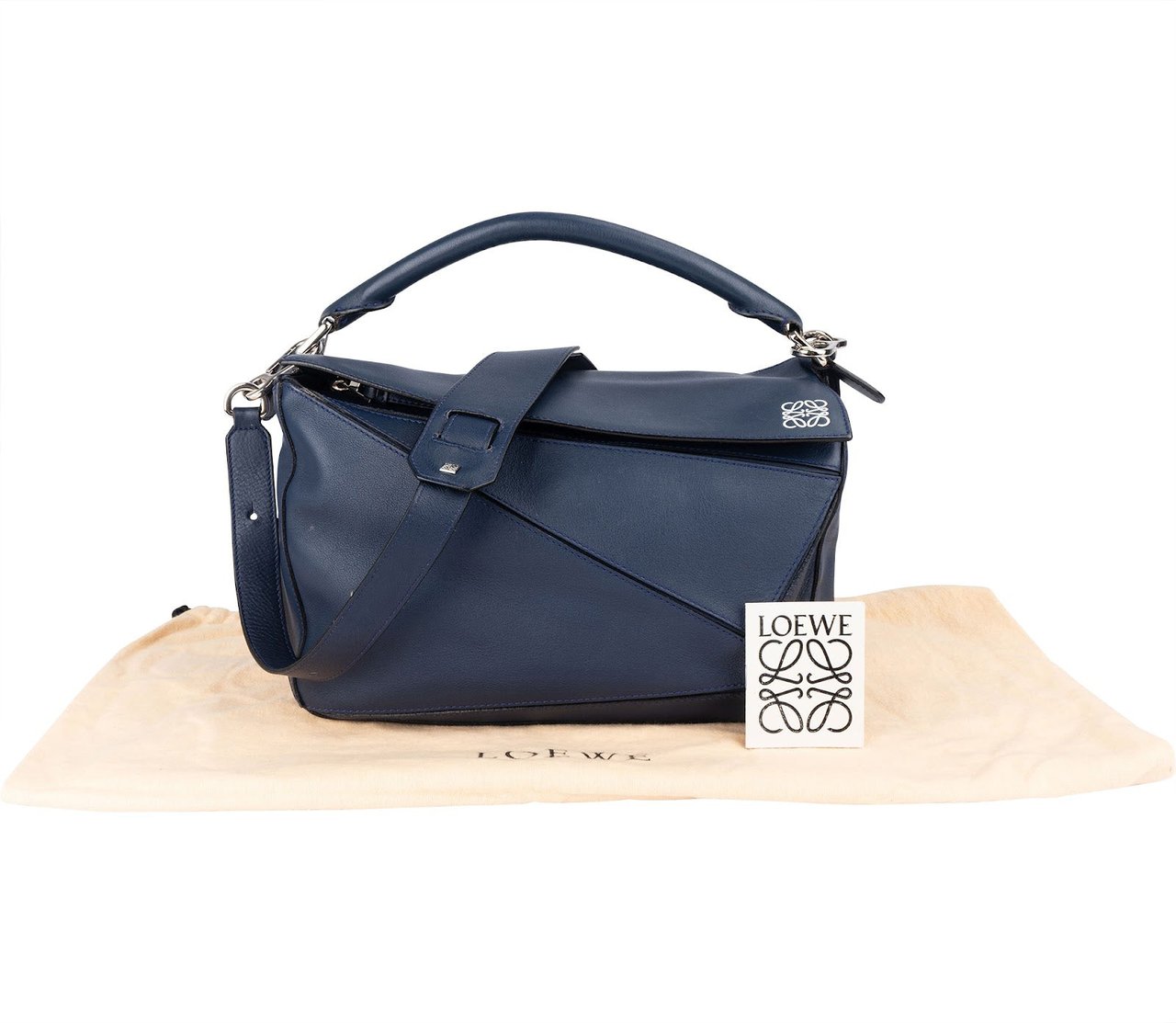 Loewe Loewe Blue Leather Puzzle Handbag Navy