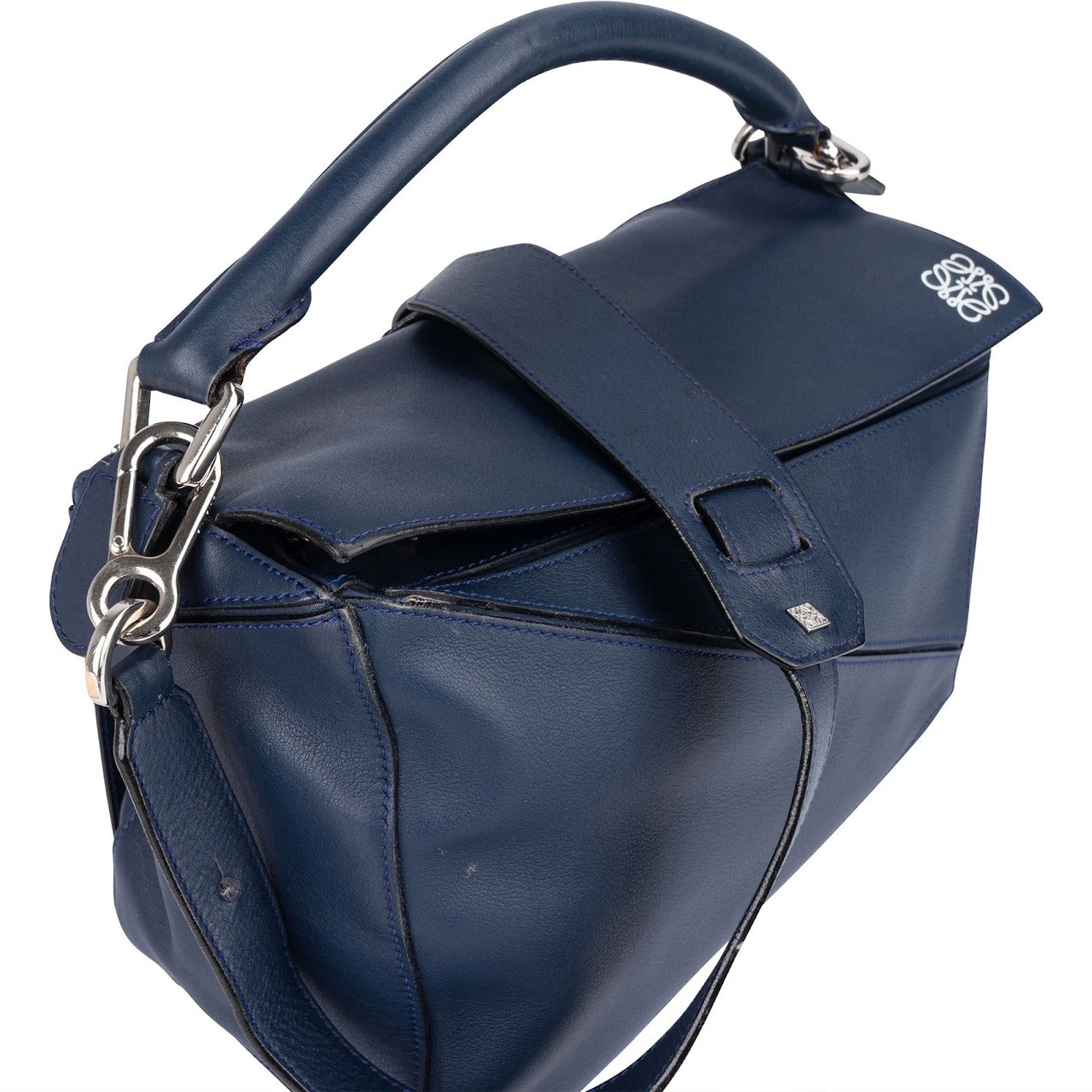 Loewe Loewe Blue Leather Puzzle Handbag Navy