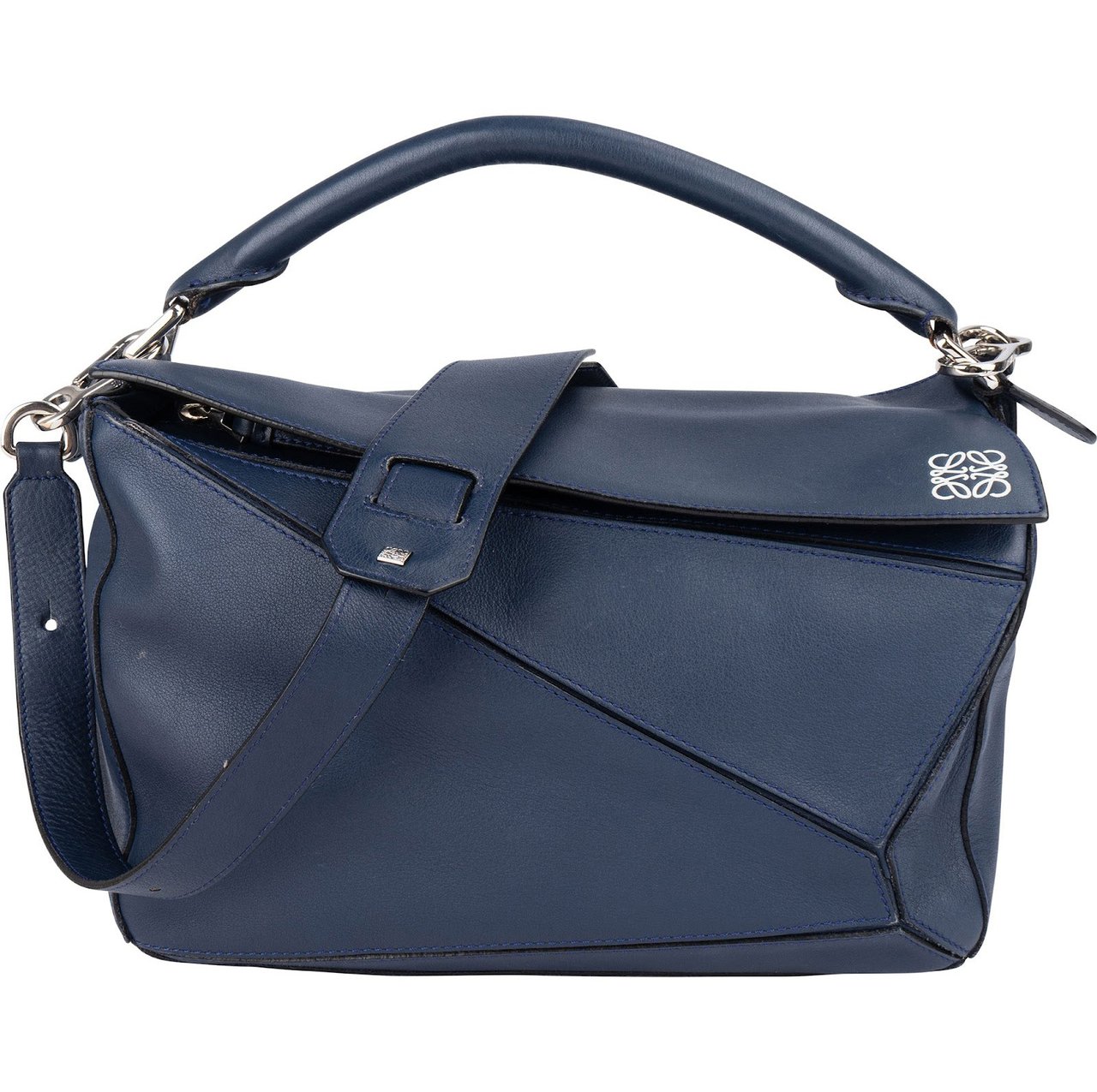 Loewe Loewe Blue Leather Puzzle Handbag Navy