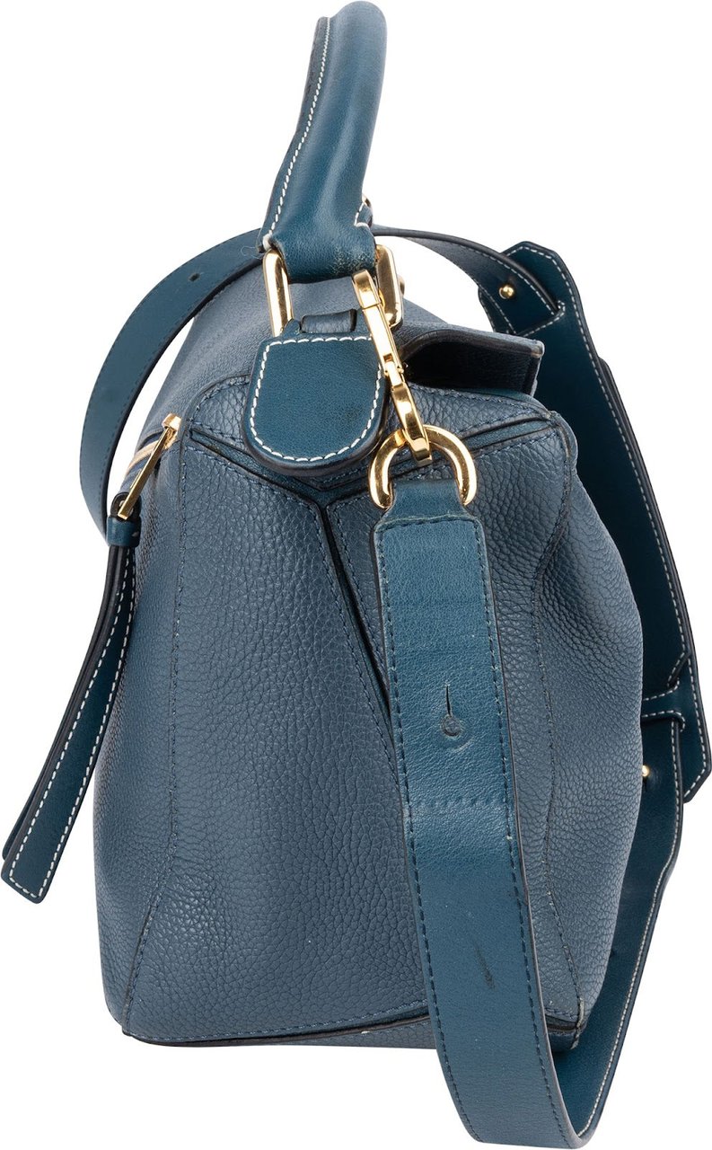 Loewe Blue Leather Puzzle Handbag Blauw