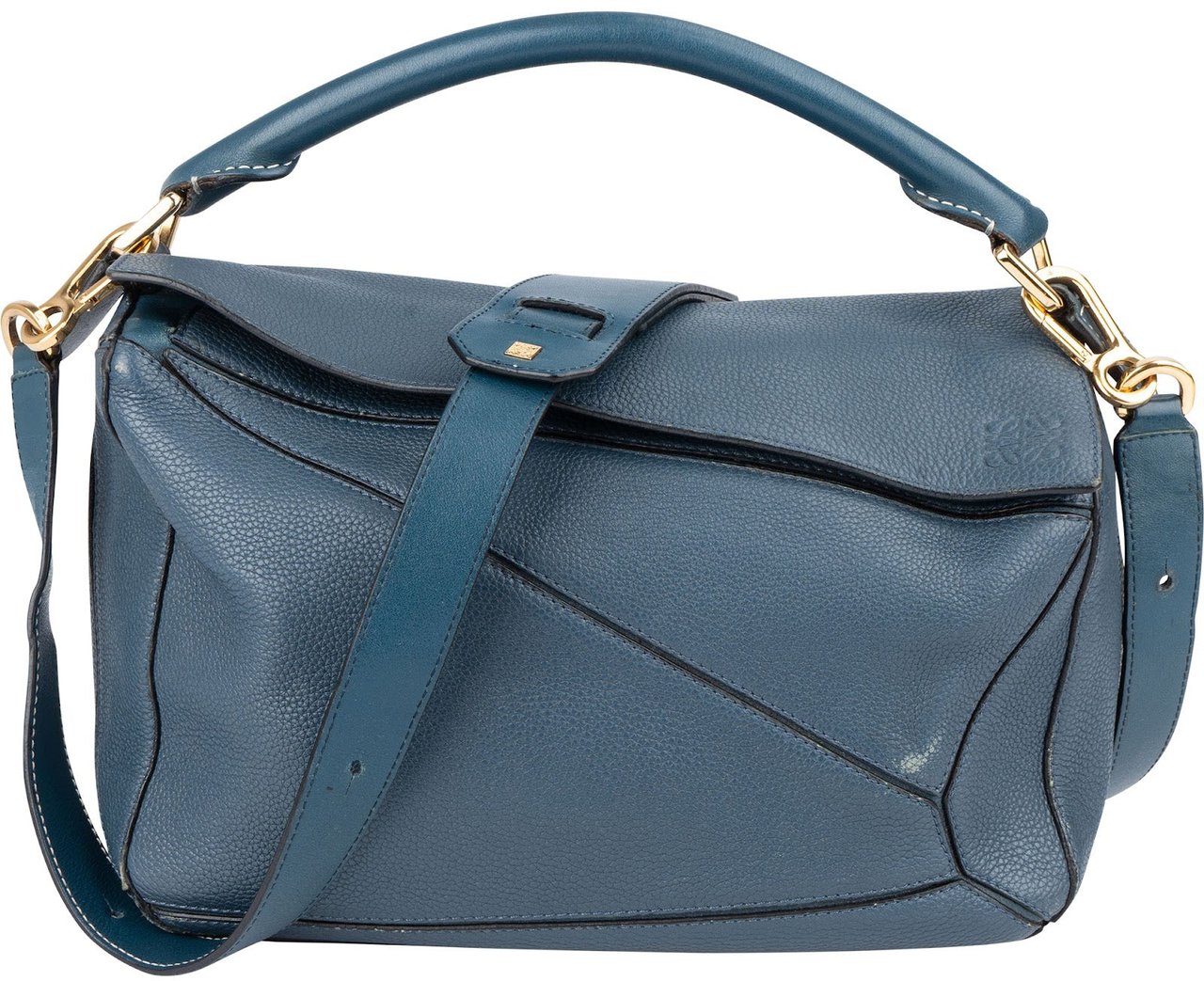 Loewe Loewe Blue Leather Puzzle Handbag Blauw