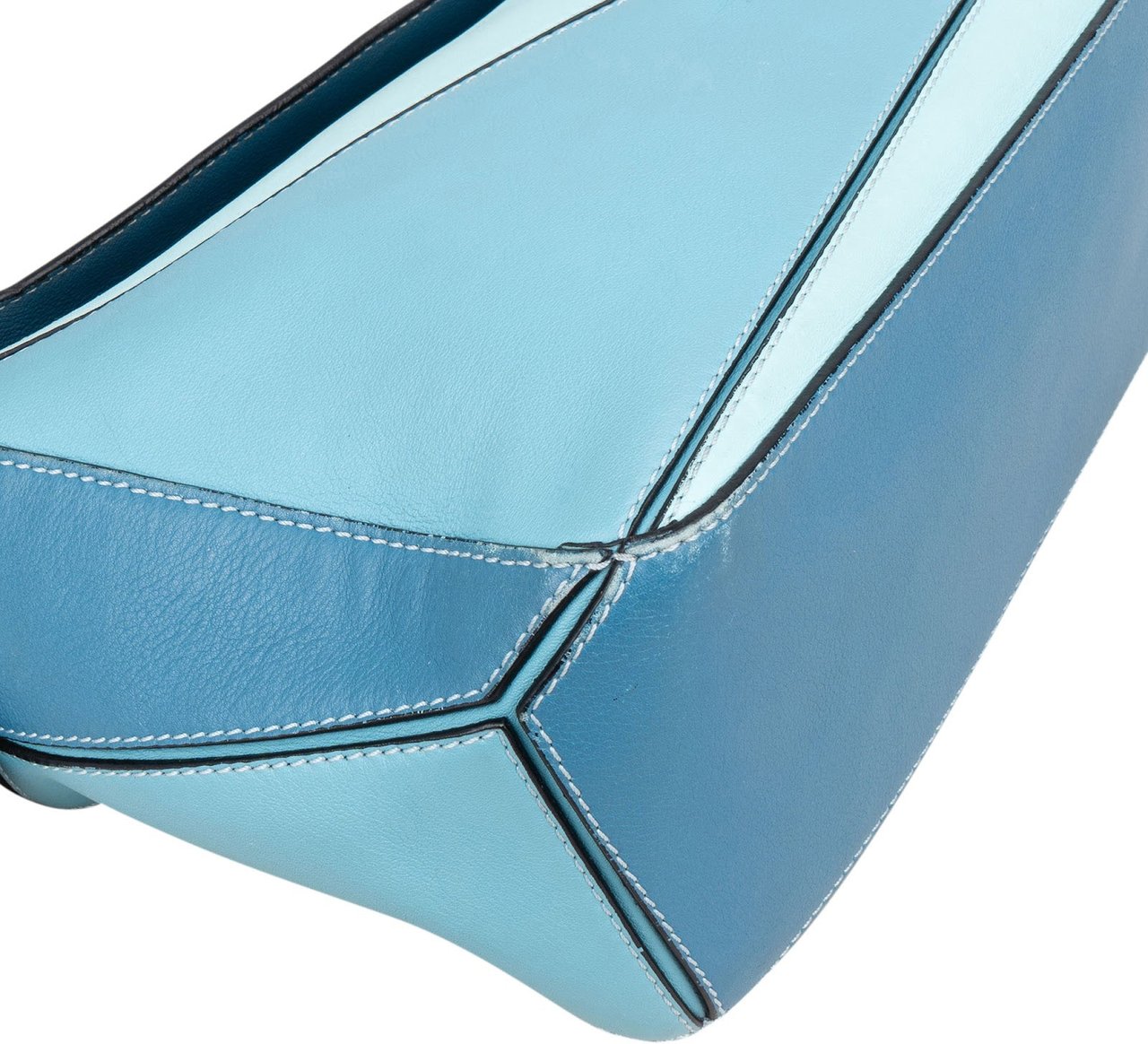 Loewe Loewe Tricolor Leather Puzzle Crossbody Handbag Blauw