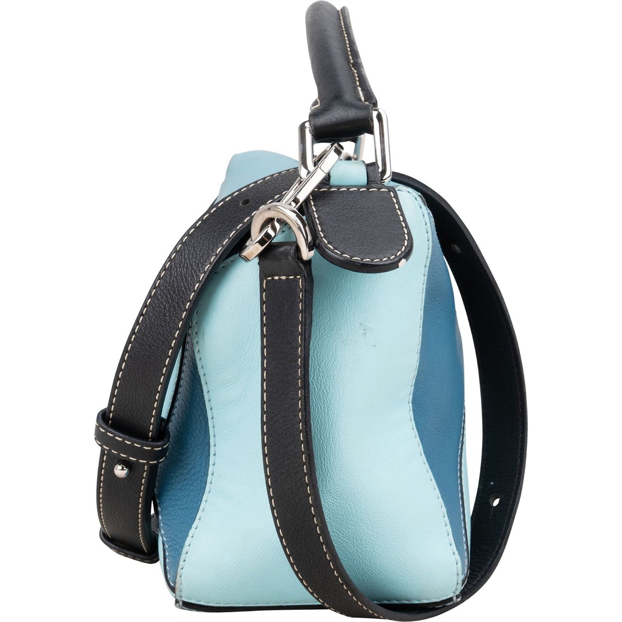 Loewe Loewe Tricolor Leather Puzzle Crossbody Handbag Blauw