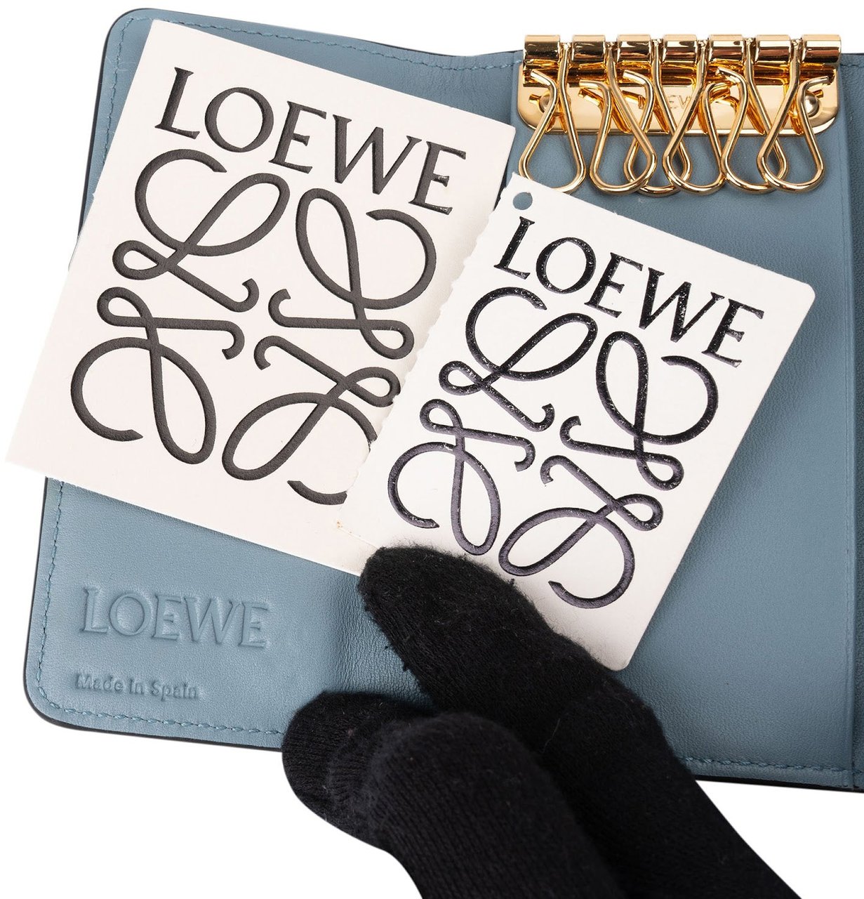 Loewe Loewe Anagram Repeat Continental Key Holder Lichtblauw